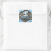Rustiek Blauw Jongen Olifant Label Sticker Baby sh (Tas)