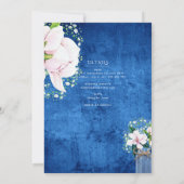 Rustiek Blauw Katholiek Nuptial Mass Bruiloft Kaart (Achterkant)