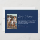 Rustiek Blauw Kerstmis Familie Foto Nautisch Stran Feestdagenkaart (Voorkant)