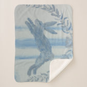 Rustiek Blauw Konijntje Konijn Sherpa Deken (Voorkant)
