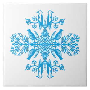 Rustiek blauw natuur. tegeltje