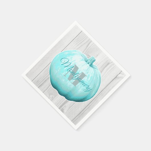 Rustiek Blauw Pompoen & Wit Schuur Hout | Custom Servet (Hoek)