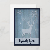 Rustiek Blauw Rendier Land Kerstmis Dank u Bedankkaart (Voorkant / Achterkant)