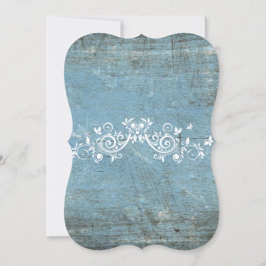 Rustiek Blauw Repetitie Diner Uitnodiging (Achterkant)