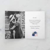 Rustiek Blauw Roze Bloemen Foto Happy Moederdag Kaart (Binnen)