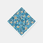 Rustiek blauw sinaasappel bloemen servet (Hoek)