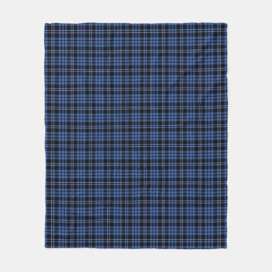 Rustiek Blauw Tartan Plaid Patroon Fleece Deken (Voorkant)