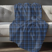 Rustiek Blauw Tartan Plaid Patroon Fleece Deken