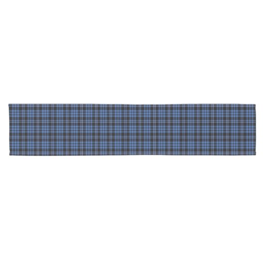 Rustiek Blauw Tartan Plaid Patroon Korte Tafelloper (Horizontaal)