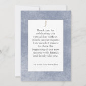 Rustiek Blauw & Verbrand Sinaasappel Roest Bloemen Bedankkaart (Achterkant)