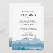 Rustiek blauw waterverf berglandschap kaart (Voorkant / Achterkant)