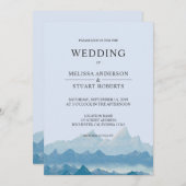 Rustiek blauw waterverf berglandschap kaart (Voorkant / Achterkant)