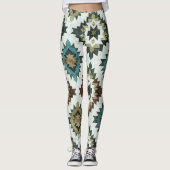 Rustiek Blauw Westerne Leggings (Voorkant)