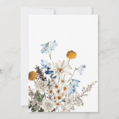 Rustiek Blauw Wildbloemen & Daisies Vrijgezellenfe Kaart (Achterkant)