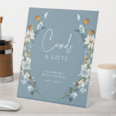 Rustiek Blauw Wildflowers & Daisies Douche Geschen Reclamebord Met Voetstuk (Insitu)