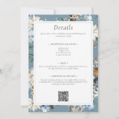 Rustiek Blauw Wildflowers & Daisies Wedding Two Si Kaart (Achterkant)