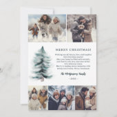 Rustiek Blauw Winter besneeuwde dennen Kerstmis 5  Feestdagenkaart (Voorkant)