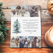 Rustiek Blauw Winter besneeuwde dennen Kerstmis 5  Feestdagenkaart