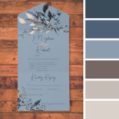 Rustiek Blauw Winter Blauw Geen Diner All In One Uitnodiging