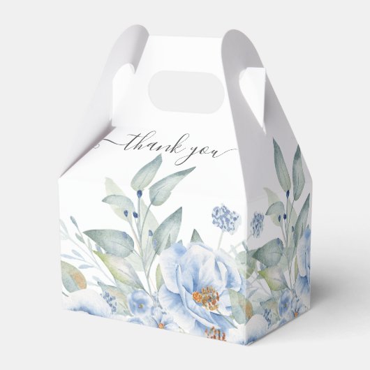 Rustiek Blauw Winter Bloemen Huwelijk Bedankdoosjes (Achterkant)