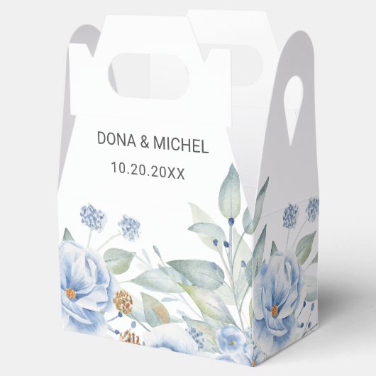 Rustiek Blauw Winter Bloemen Huwelijk Bedankdoosjes (Geopend)