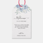 Rustiek Blauw Winter Bloemen Huwelijk Cadeaulabel (Voorkant)