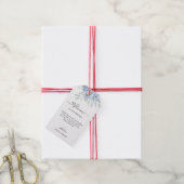 Rustiek Blauw Winter Bloemen Huwelijk Cadeaulabel (Met Touw)