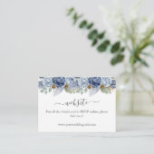 Rustiek Blauw Winter Bloemen Huwelijk Informatiekaartje (Staand voorkant)