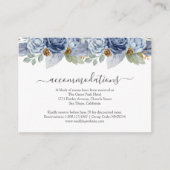 Rustiek Blauw Winter Bloemen Huwelijk Informatiekaartje (Voorkant)