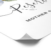 Rustiek Blauw Winter Bloemen Huwelijk Poster (Hoek)