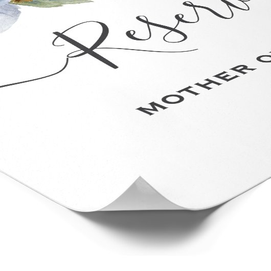 Rustiek Blauw Winter Bloemen Huwelijk Poster (Hoek)