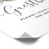 Rustiek Blauw Winter Bloemen Huwelijk Poster (Hoek)