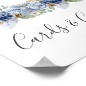 Rustiek Blauw Winter Bloemen Huwelijk Poster (Hoek)