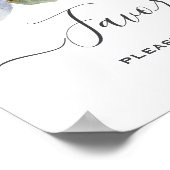 Rustiek Blauw Winter Bloemen Huwelijk Poster (Hoek)