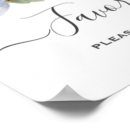 Rustiek Blauw Winter Bloemen Huwelijk Poster (Hoek)