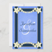 Rustiek Blauw Wit Bloemen Aangepaste Bruiloft Uitn Kaart (Achterkant)
