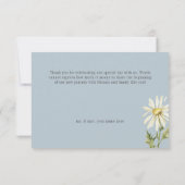 Rustiek Blauw & Wit Daisies Bruiloft Bedankkaart (Achterkant)