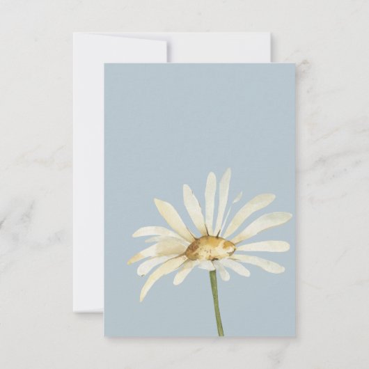 Rustiek Blauw & Wit Daisies Bruiloft Save The Date (Achterkant)