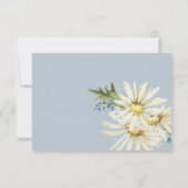 Rustiek Blauw & Wit Daisies Diner RSVP Kaartje (Achterkant)