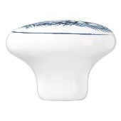 Rustiek Blauw & Wit Kip Kippen Eitjes Land Schatti Keramische Knop (Zijkant)