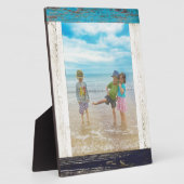 Rustiek Blauw Wit Strand Hout Foto Lijst Fotoplaat (Zijkant)