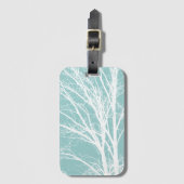 Rustiek Blauw Witte Boom Branches Bagagelabel (Voorkant (verticaal))