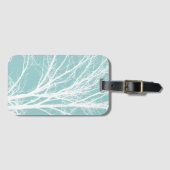 Rustiek Blauw Witte Boom Branches Bagagelabel (Voorkant (horizontaal))