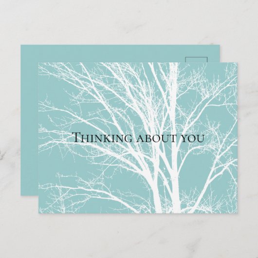 Rustiek Blauw Witte Boom Branches Briefkaart (Voorkant / Achterkant)