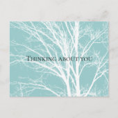 Rustiek Blauw Witte Boom Branches Briefkaart (Voorkant)