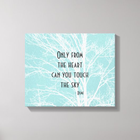 Rustiek Blauw Witte Boom Branches Canvas Afdruk (Voorkant)