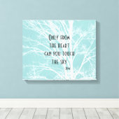 Rustiek Blauw Witte Boom Branches Canvas Afdruk (Insitu (Houten vloer))