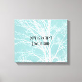 Rustiek Blauw Witte Boom Branches Canvas Afdruk (Voorkant)