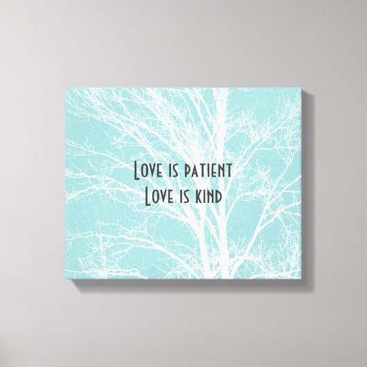 Rustiek Blauw Witte Boom Branches Canvas Afdruk (Voorkant)
