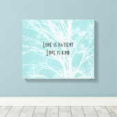 Rustiek Blauw Witte Boom Branches Canvas Afdruk (Insitu (Houten vloer))